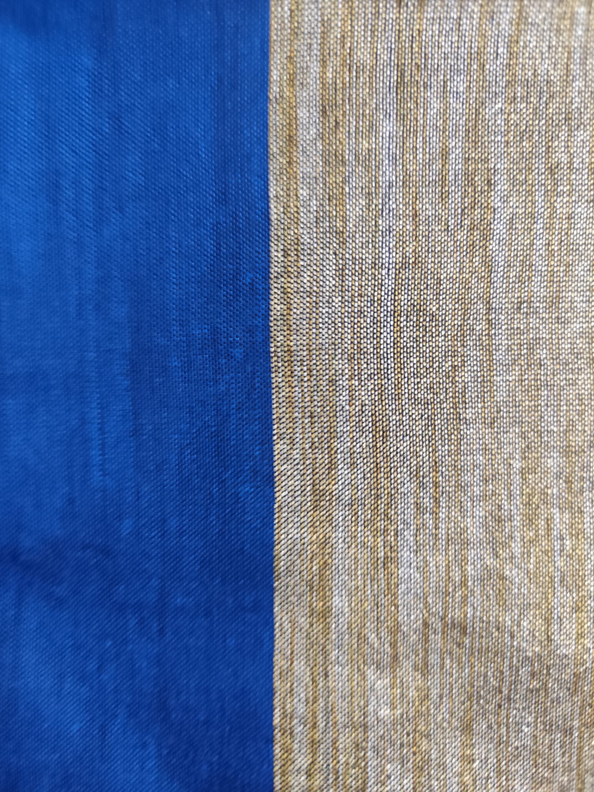 Mid blue Khadi Soft Cotton Saree - Image 2