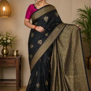 Black Panni Khaddi Silk Saree