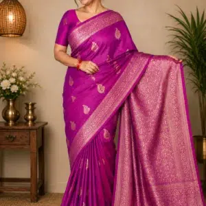 Magenta colour Panni Khaddi Silk Saree